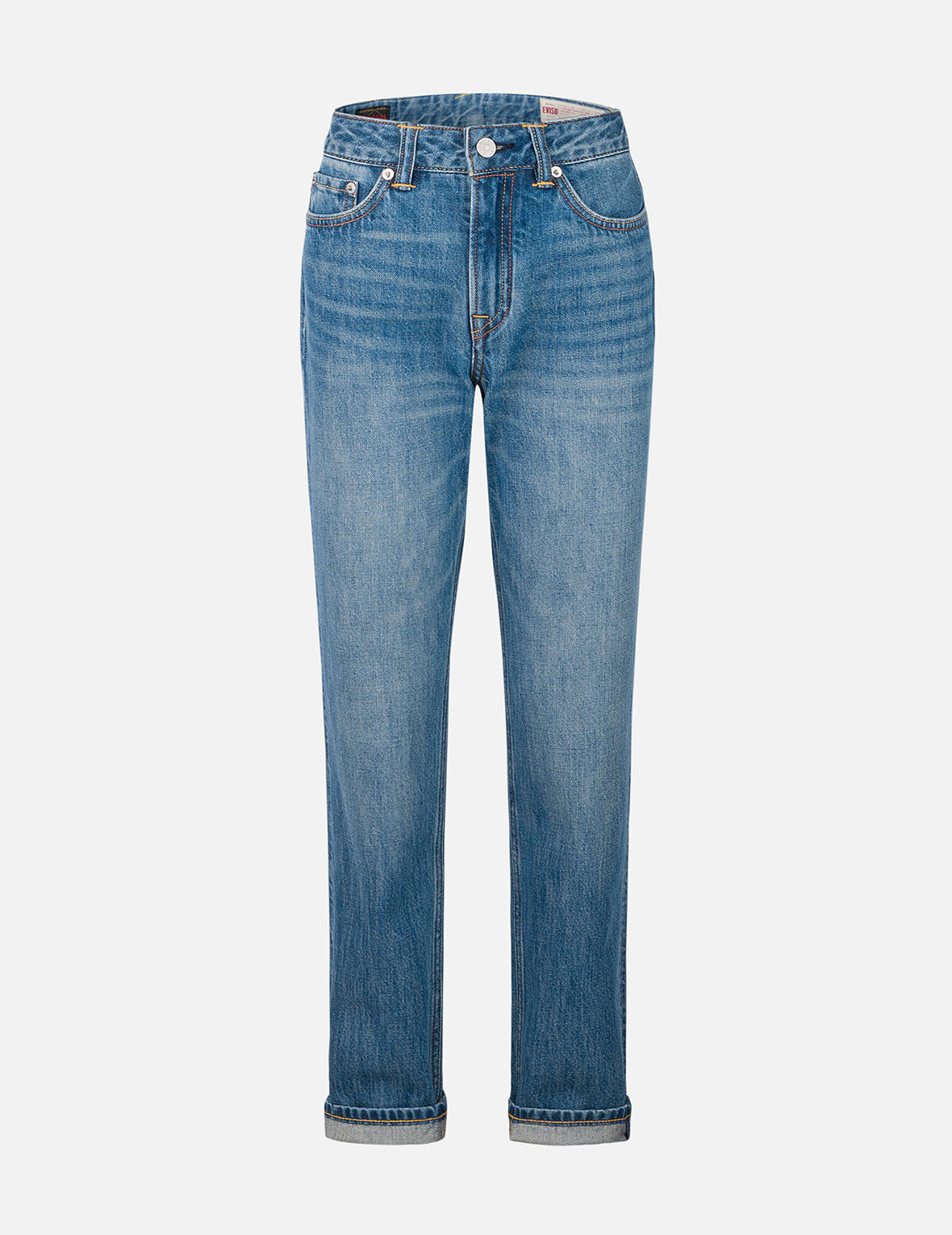 Washed Seagull Stud Straight Fit Jeans